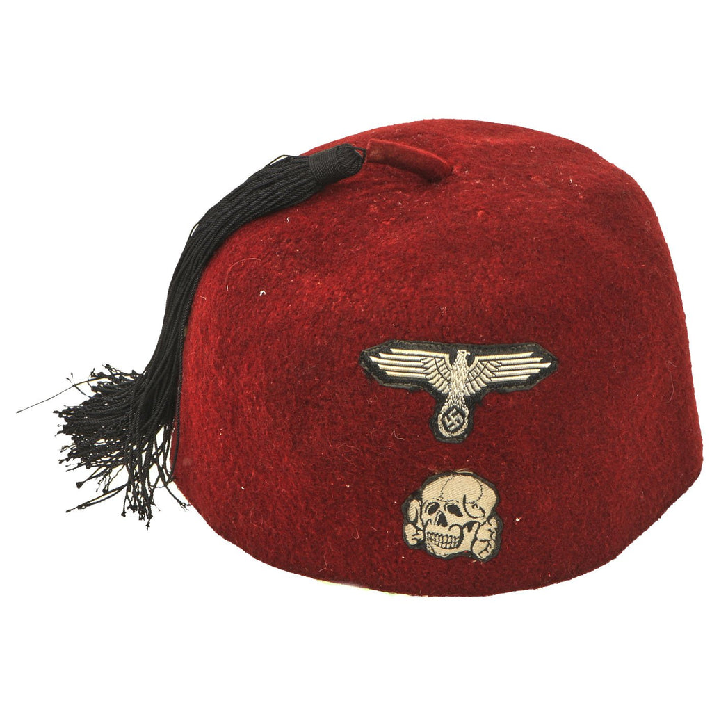 Original German WWII Waffen SS M43 Maroon Parade Fez for Foreign Volunteers Original Items