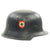 Original German WWII M34 Square Dip NSDAP Double Decal Civic Police Helmet Original Items