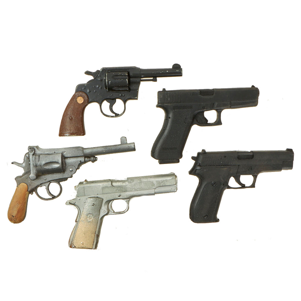 Original Rubber Hollywood Film Prop Pistols from Ellis Props & Graphics - Glock - Belgian Gasser - Colt Police & 1911 - Sig Sauer - 5 Items Original Items