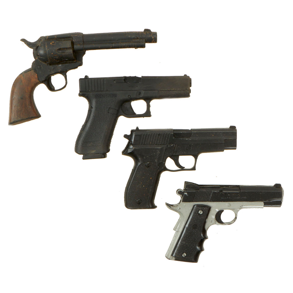 Original Rubber Hollywood Film Prop Pistols from Ellis Props & Graphics - Glock - Colt Peacemaker & MkIV - Sig Sauer - 4 Items Original Items