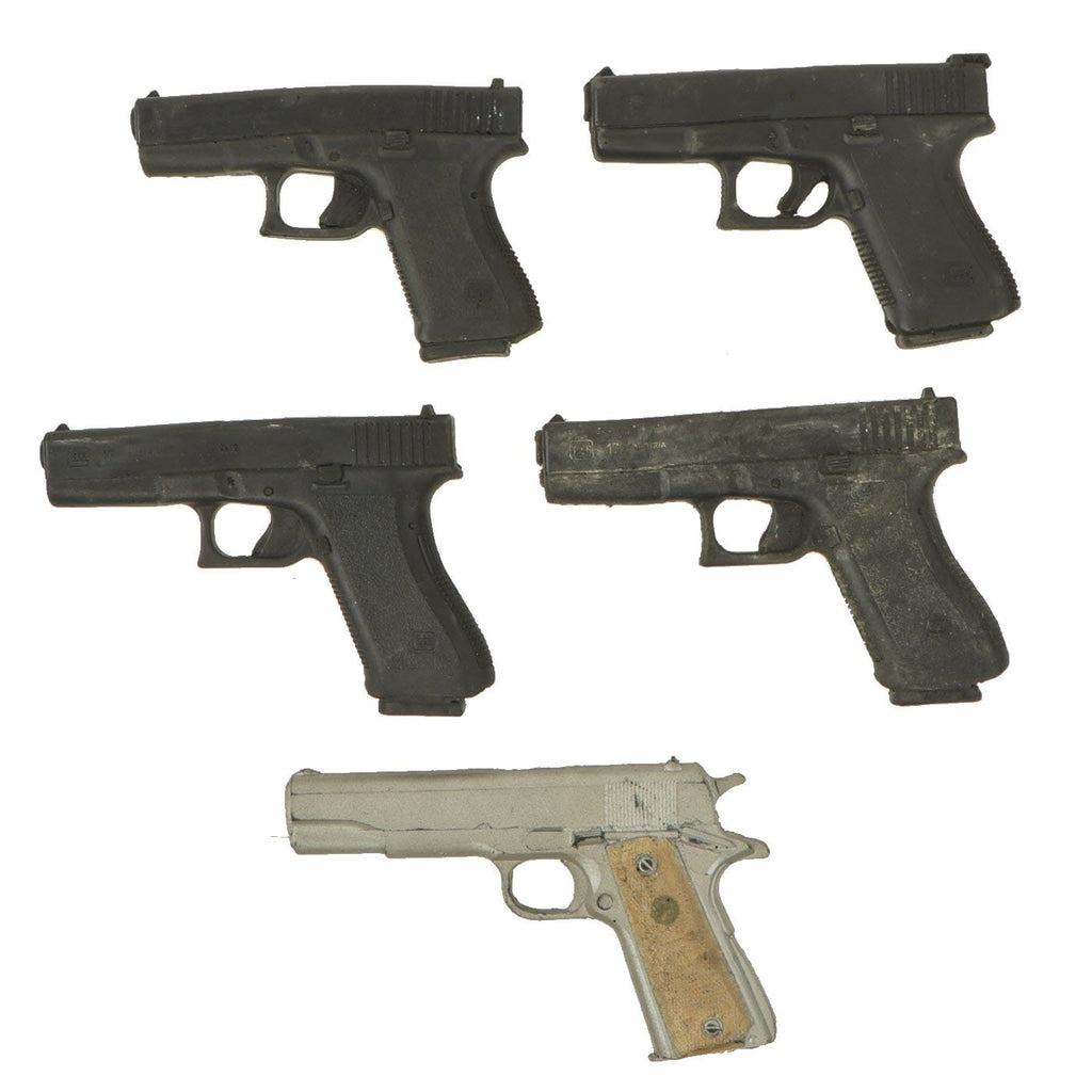Original Rubber Hollyowood Film Pistols from Ellis Props & Graphics - Set of Five Original Items