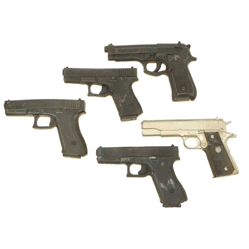 Original Rubber Hollywood Film Handguns from Ellis Props & Graphics - Set of Five Original Items
