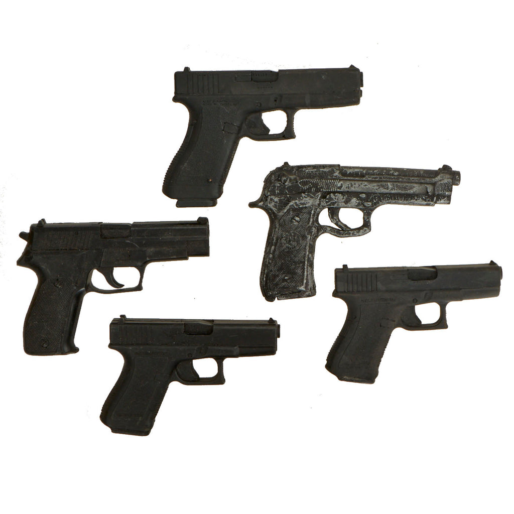 Original Rubber & Plastic Hollywood Film Prop Pistols from Ellis Props & Graphics - Glock - Beretta - Sig Sauer - 5 Items Original Items