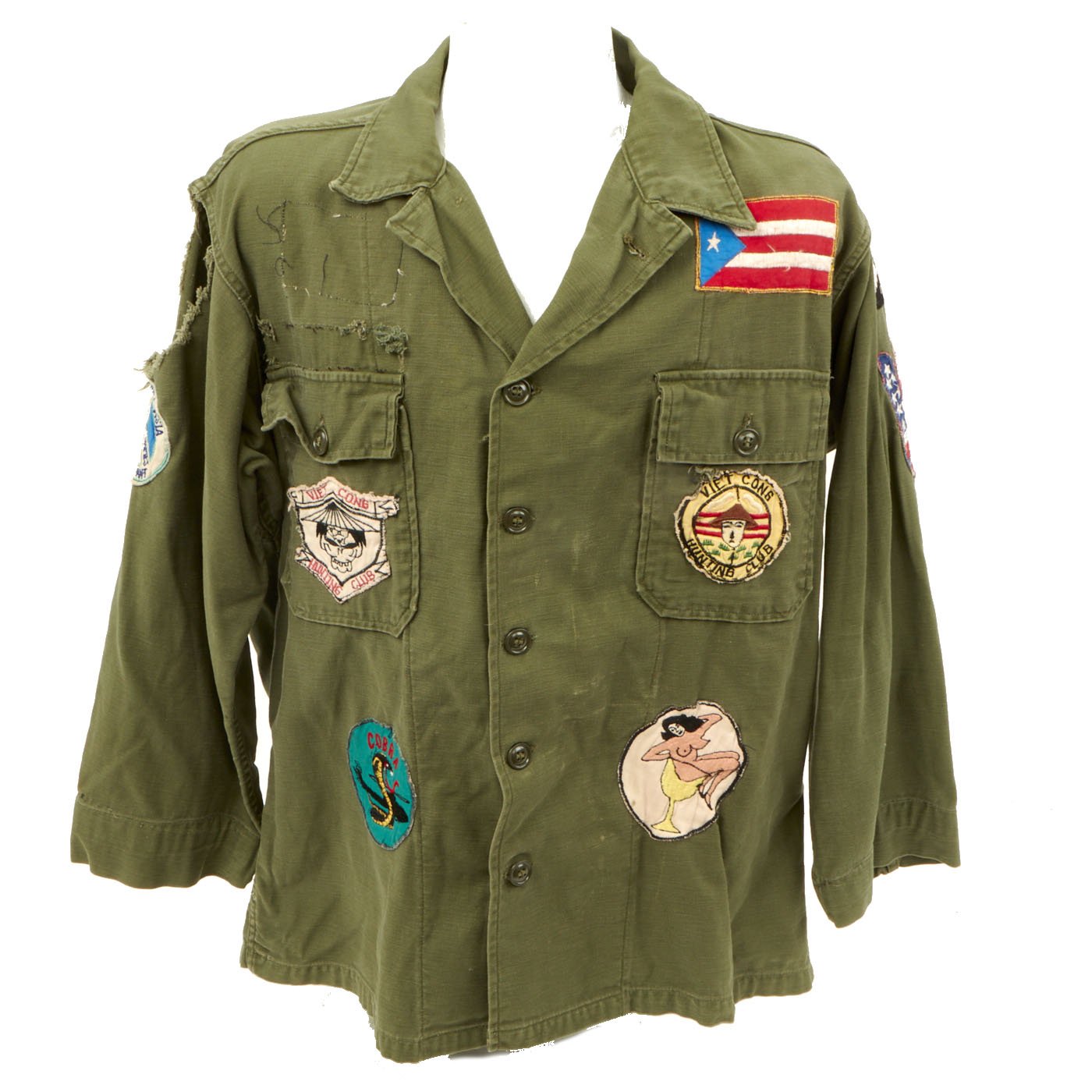Original Vietnam War 101st Airborne “Party Jacket” with Nine In  Country Vietnamese Theater Made Patches