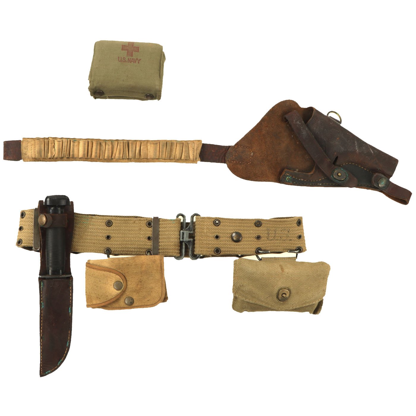 Original U.S. WWII Naval Aviator Survival Set with Complete USN Pilot – International Military Antiques