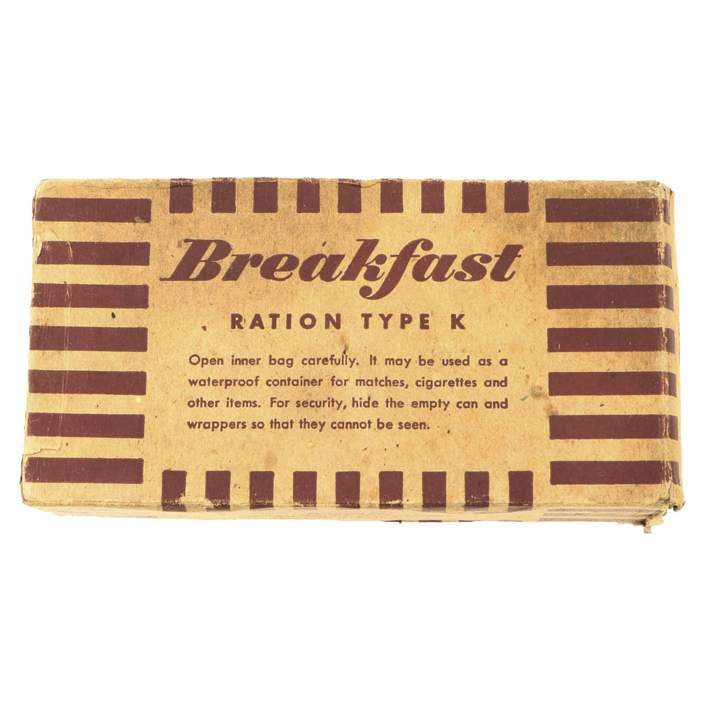 Original U.S. WWII K-Ration "Morale Series" Breakfast Meal Unit by General Foods Corporation Original Items