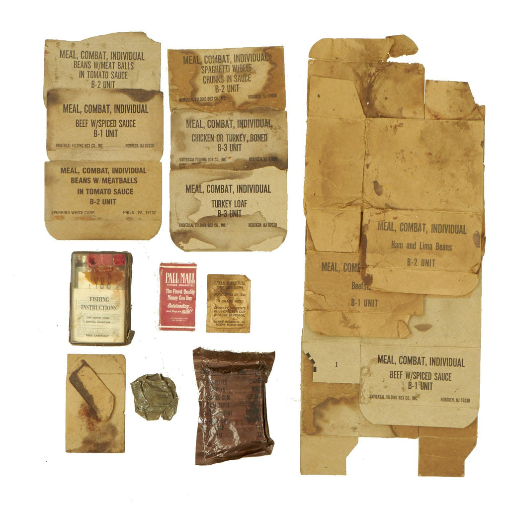 Original U.S. WWII "C" Ration Packaging & Survival Kit Collector Set Original Items