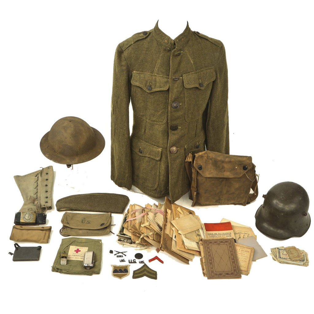 Original U.S. WWI 318th Infantry Regiment 80th AEF Named Grouping Original Items