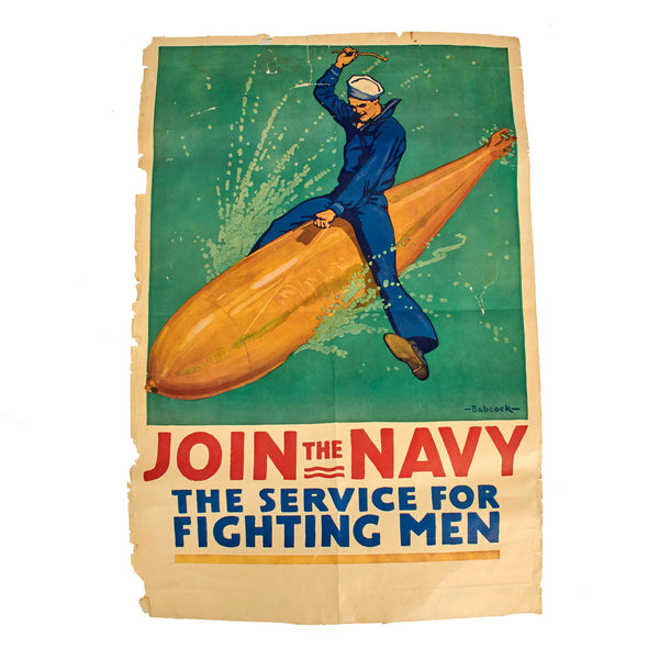 Targa In Latta Vintage US Navy Recruitment Poster - Decorazione Da Parete 30,5x20,3 Cm Per Bar E Casa