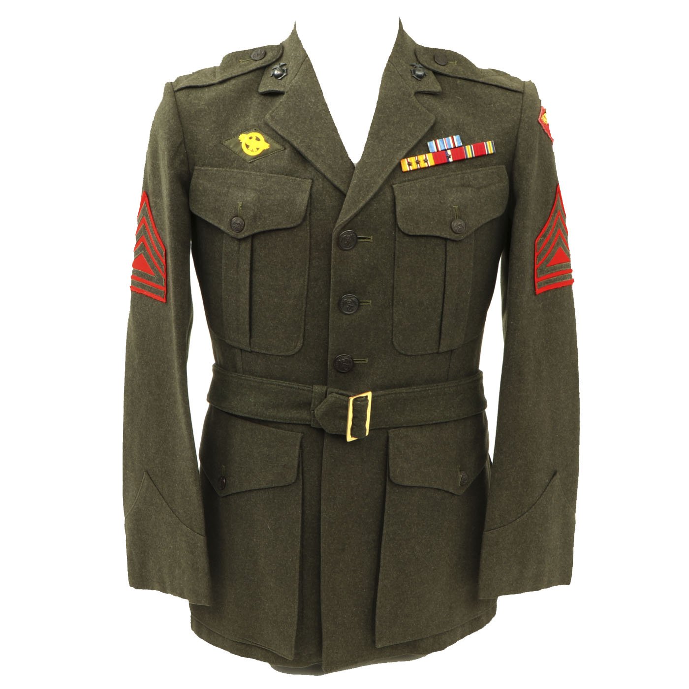 Original U.S. WWII USMC Named 4th Marine Aircraft Wing Uniform - Serge International Military Antiques Original U.S. WWII USMC Named 4th Marine Aircraft Wing Uniform - Serge International Military Antiques