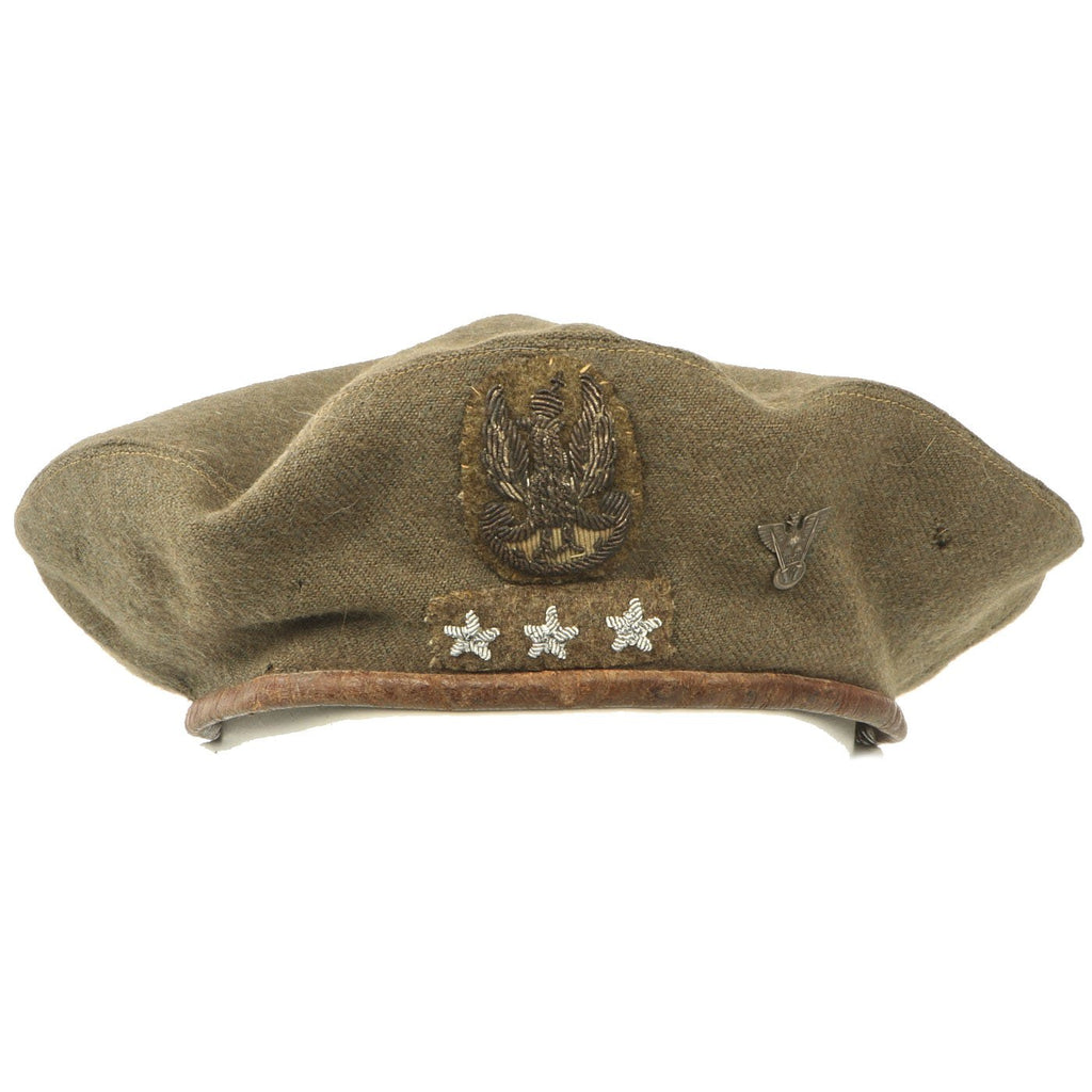 Original WWII Free Polish Forces Captain's General Service Cap Beret Original Items