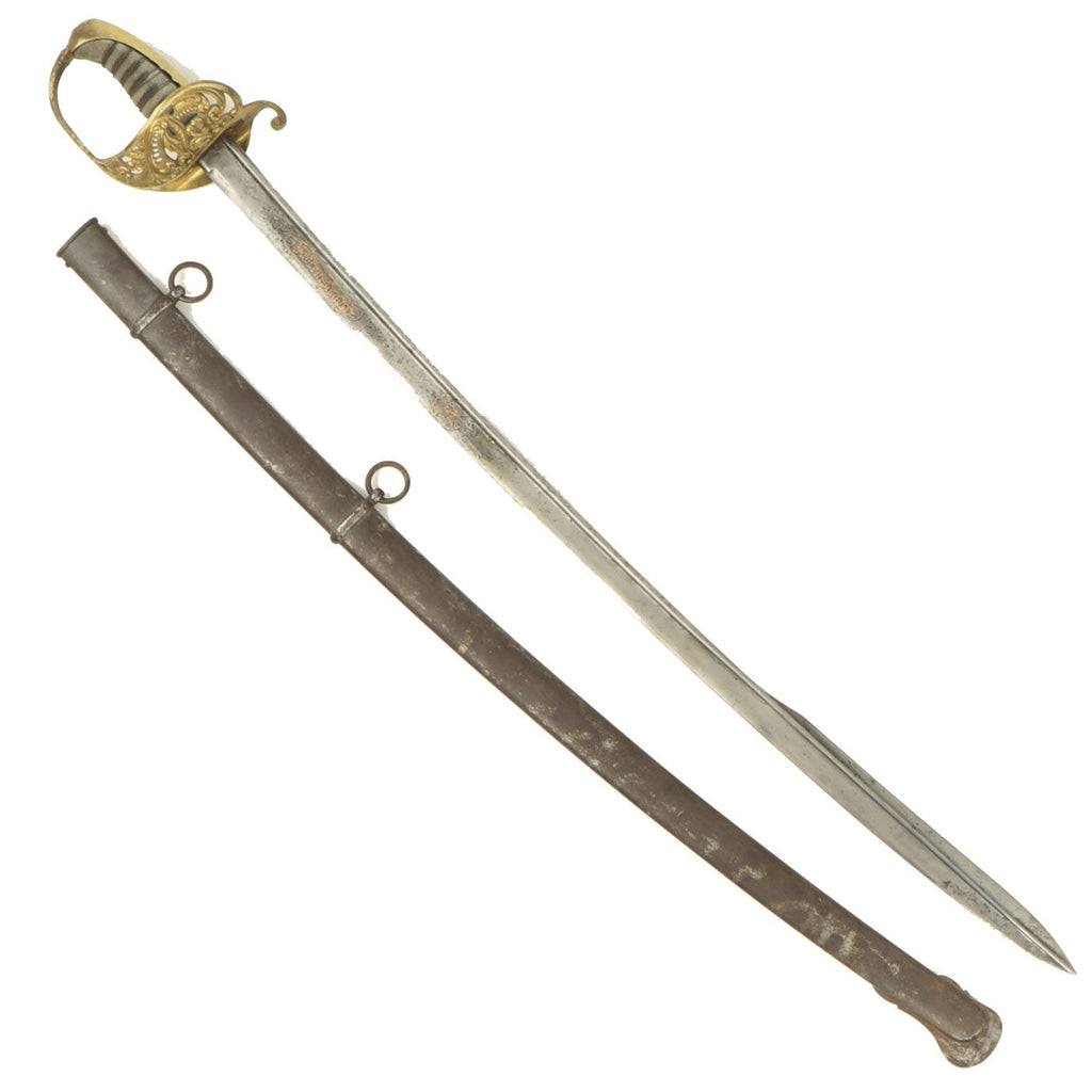 Original Swedish Model 1859 Infantry Officer's Sword with Steel Scabbard Original Items