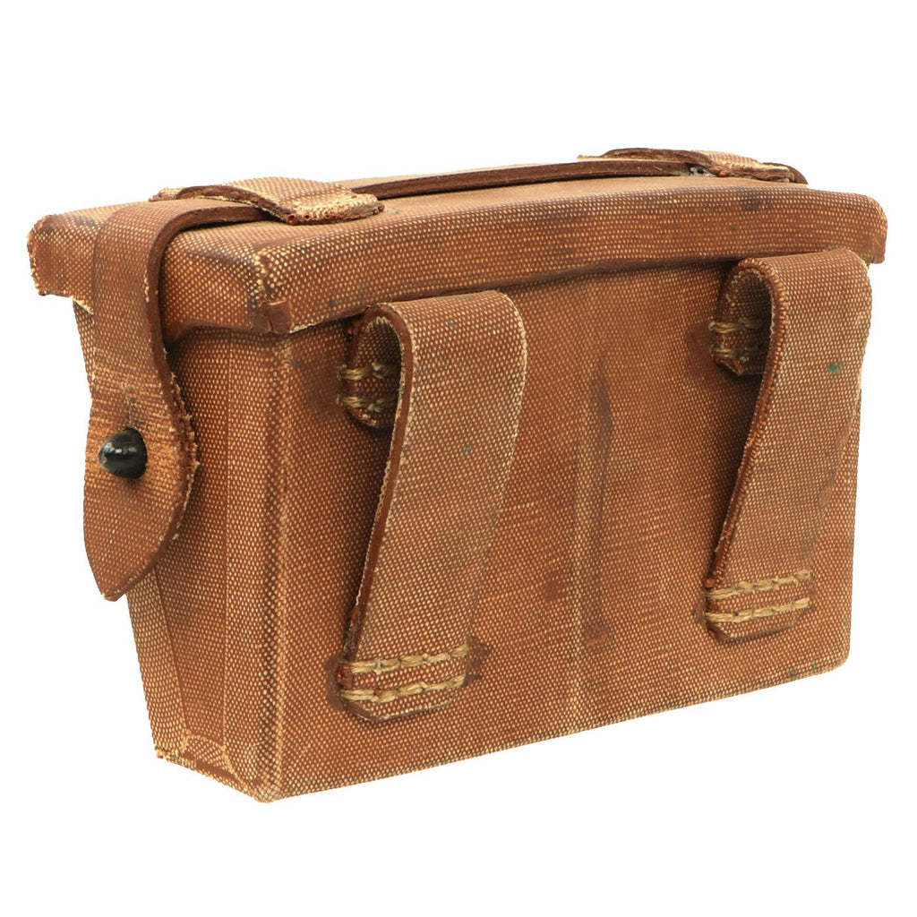 Original Japanese WWII Unissued Late War Rubberized Canvas Arisaka Ammunition Pouch Original Items