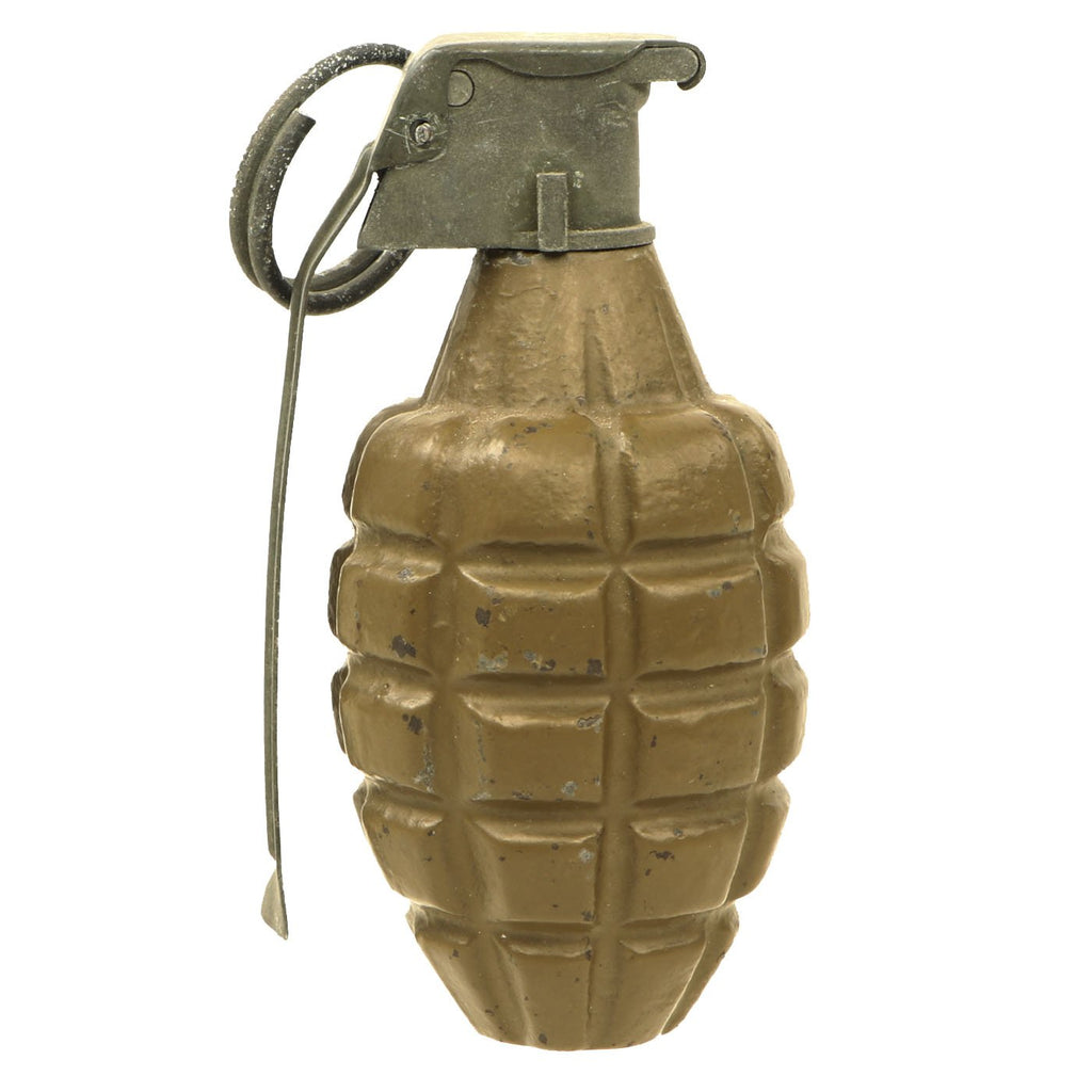 Original U.S. WWII Inert MkII Pineapple Fragmentation Grenade with M10A3 Fuze Original Items