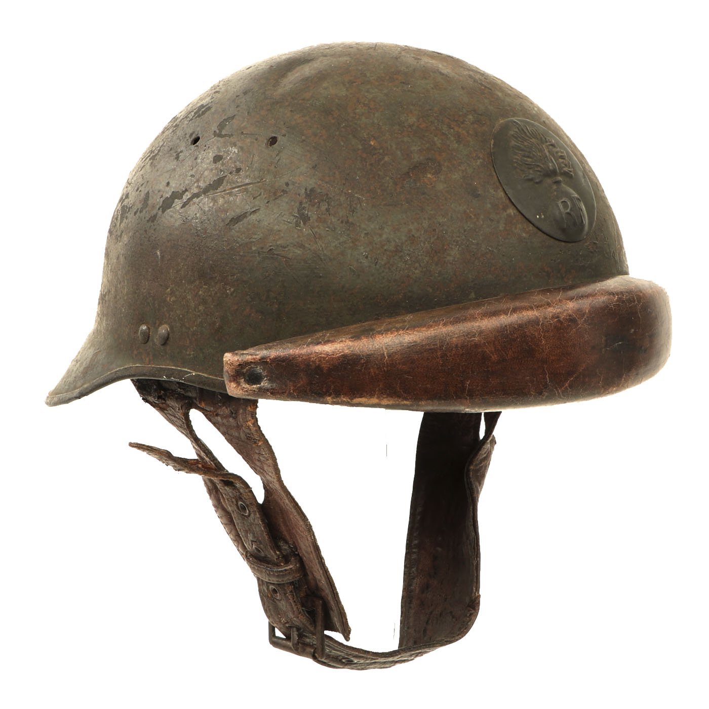 Original French WWII Model 1935 Tanker Armored Vehicle Helmet with R.F – International Military Antiques Original French WWII Model 1935 Tanker Armored Vehicle Helmet with R.F – International Military Antiques