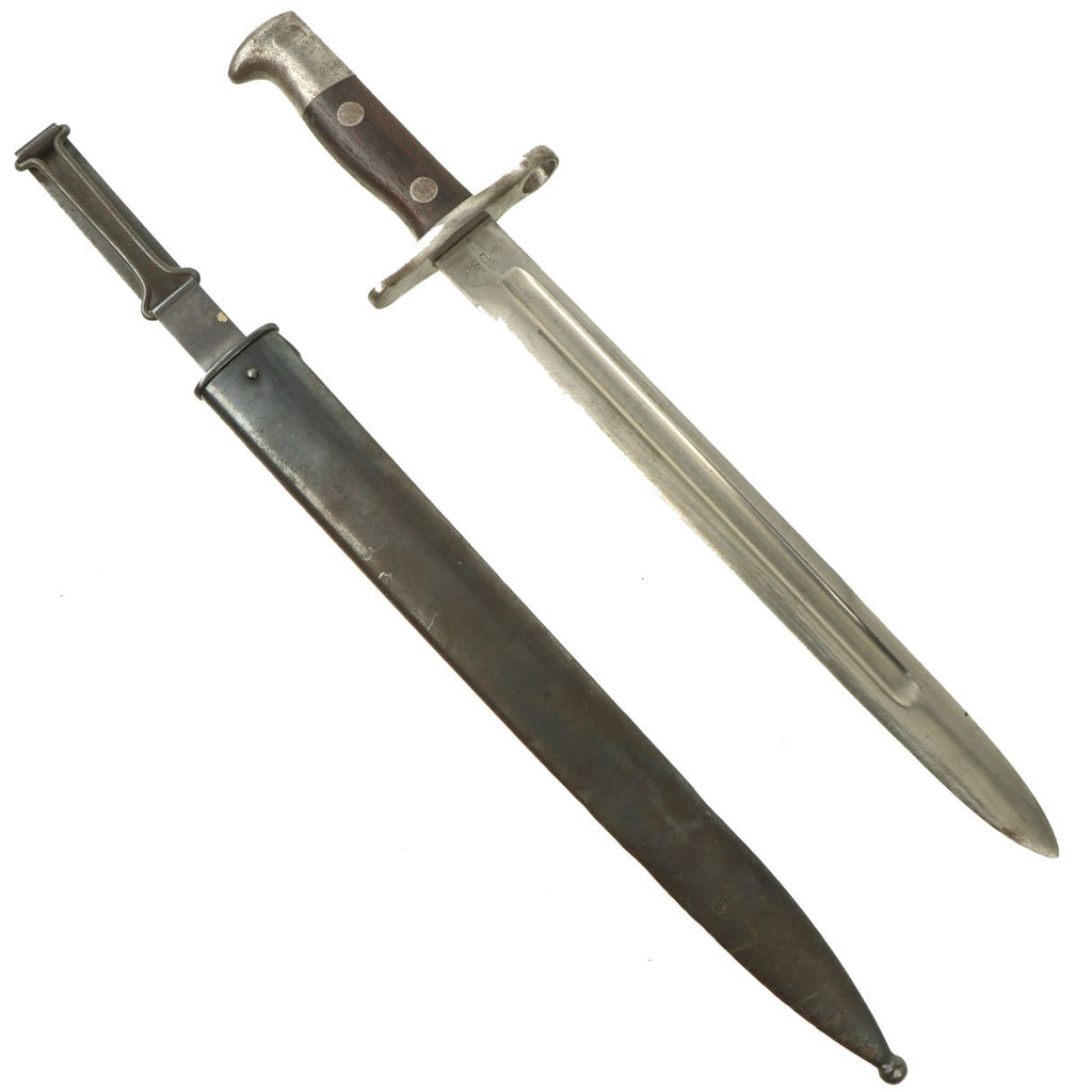 Original U.S. Pre-WWI M1892 Bayonet and Scabbard for Springfield Krag-Jørgensen Rifles - dated 1896 Original Items