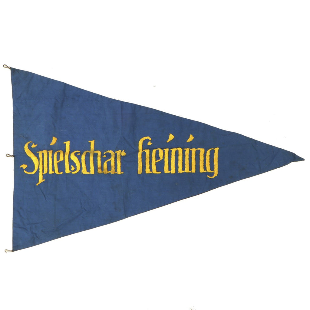 Original German WWII HJ Game Group Heining 19" x 29" Pennant Flag - German Youth Organization Original Items