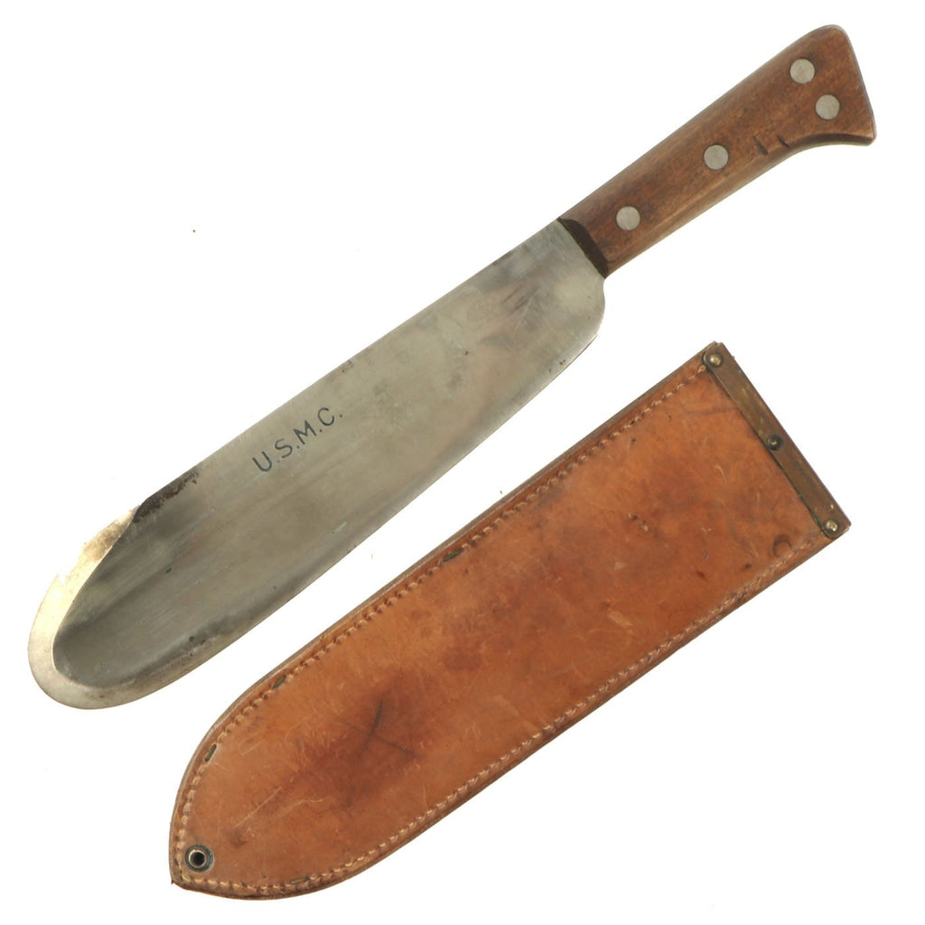 Original U.S. WWII USMC Medical Corpsman Bolo Knife by Clyde Cutlery with BOYT 1944 Scabbard Original Items