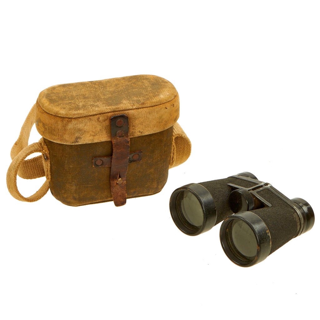 Original Japanese WWII Type 93 Non-Commissioned Officer 4x10 Binoculars in Tropical Case Original Items