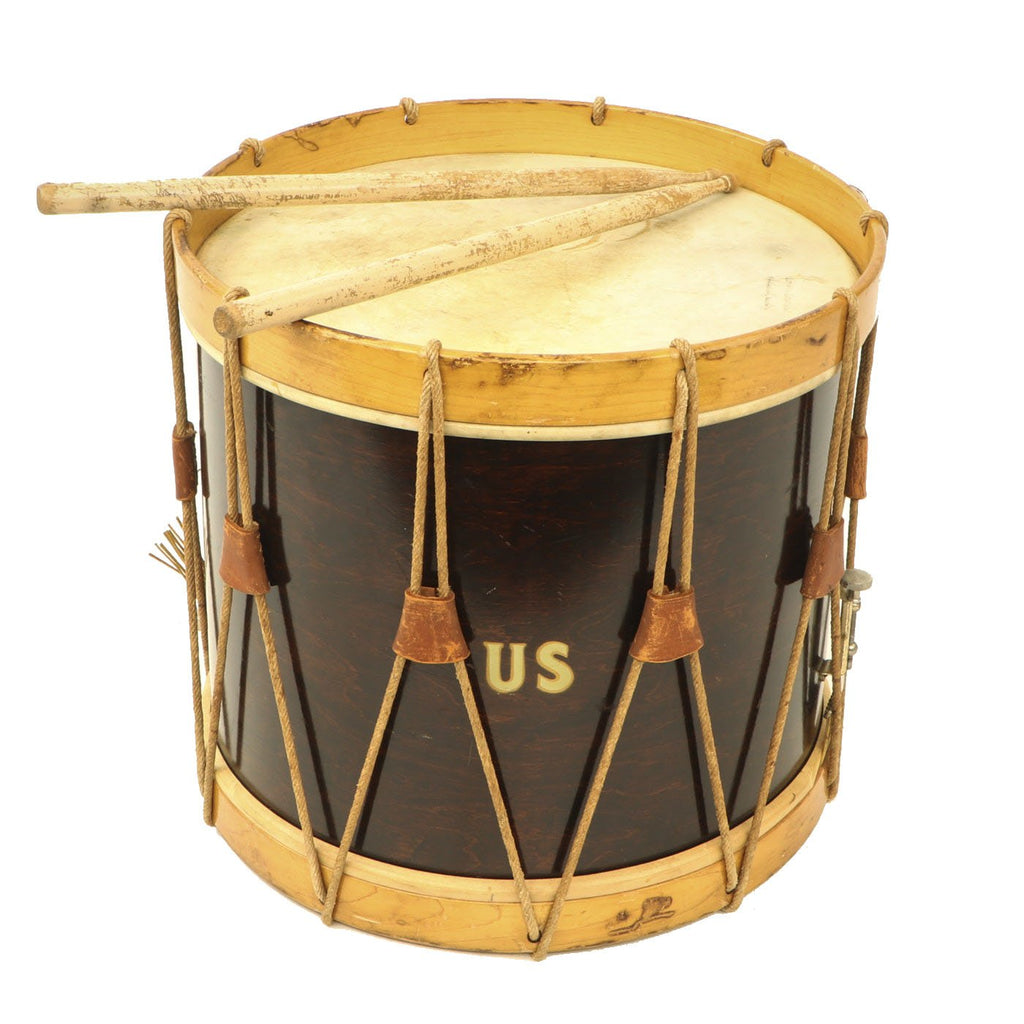 Original WWI Era U.S. Military Issue Wood Field Snare Rope Drum by Ludwig & Ludwig with Sticks Original Items