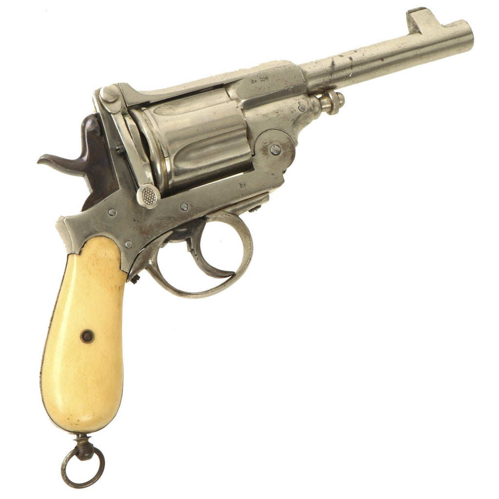 Original Belgian Massive Gasser Top Break .44cal Nickel Plated Revolver for Montenegro Trade - c.1885 Original Items