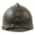 Original French WWI Service Worn Model 1915 Adrian Helmet in Horizon Blue with RF Badge Original Items