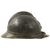 Original French WWI Service Worn Model 1915 Adrian Helmet in Horizon Blue with RF Badge Original Items
