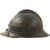 Original French WWI Service Worn Model 1915 Adrian Helmet in Horizon Blue with RF Badge Original Items