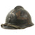 Original French WWI Service Worn Model 1915 Adrian Helmet in Horizon Blue with RF Badge Original Items