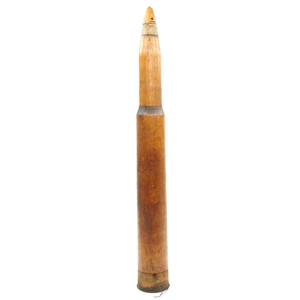 Original WWII 1944 Dated U.S. Navy 4 Inch Wooden Naval Drill Round Original Items