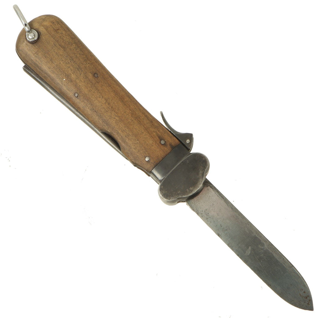 Original German WWII Luftwaffe Take Down Fallschirmjäger Gravity Knife Paul Weyersberg with Waffen Proof Original Items