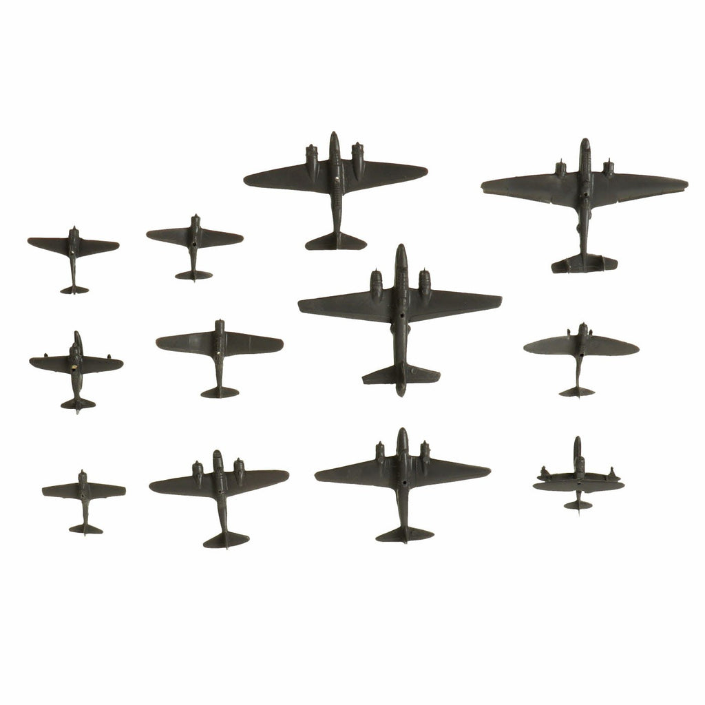Original U.S. WWII Recognition Miniature Model Imperial Japanese Airplane Set 1:432 Scale - 12 Planes - by Cruver Original Items