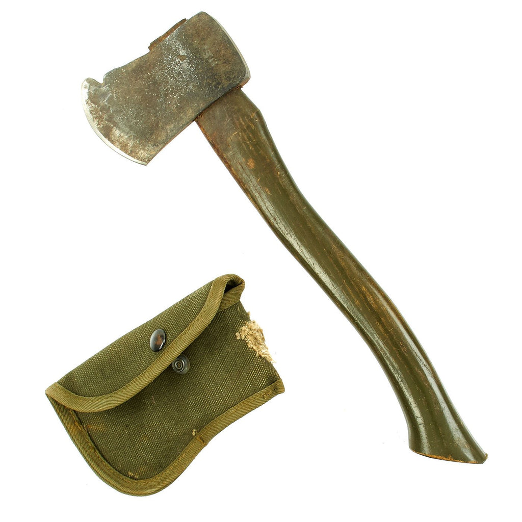 Original U.S. WWII Axe Hatchet with Field Modified Original Carrier Original Items
