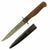 Original German WWI & WWII Ribbed Wood Handle Trench Fighting Knife with Steel Boot Scabbard Original Items