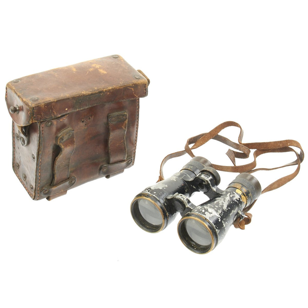 Original German WWI Frenglas 08 Binoculars by Carl Zeiss with Case by E. Leitz Wetzlar Original Items