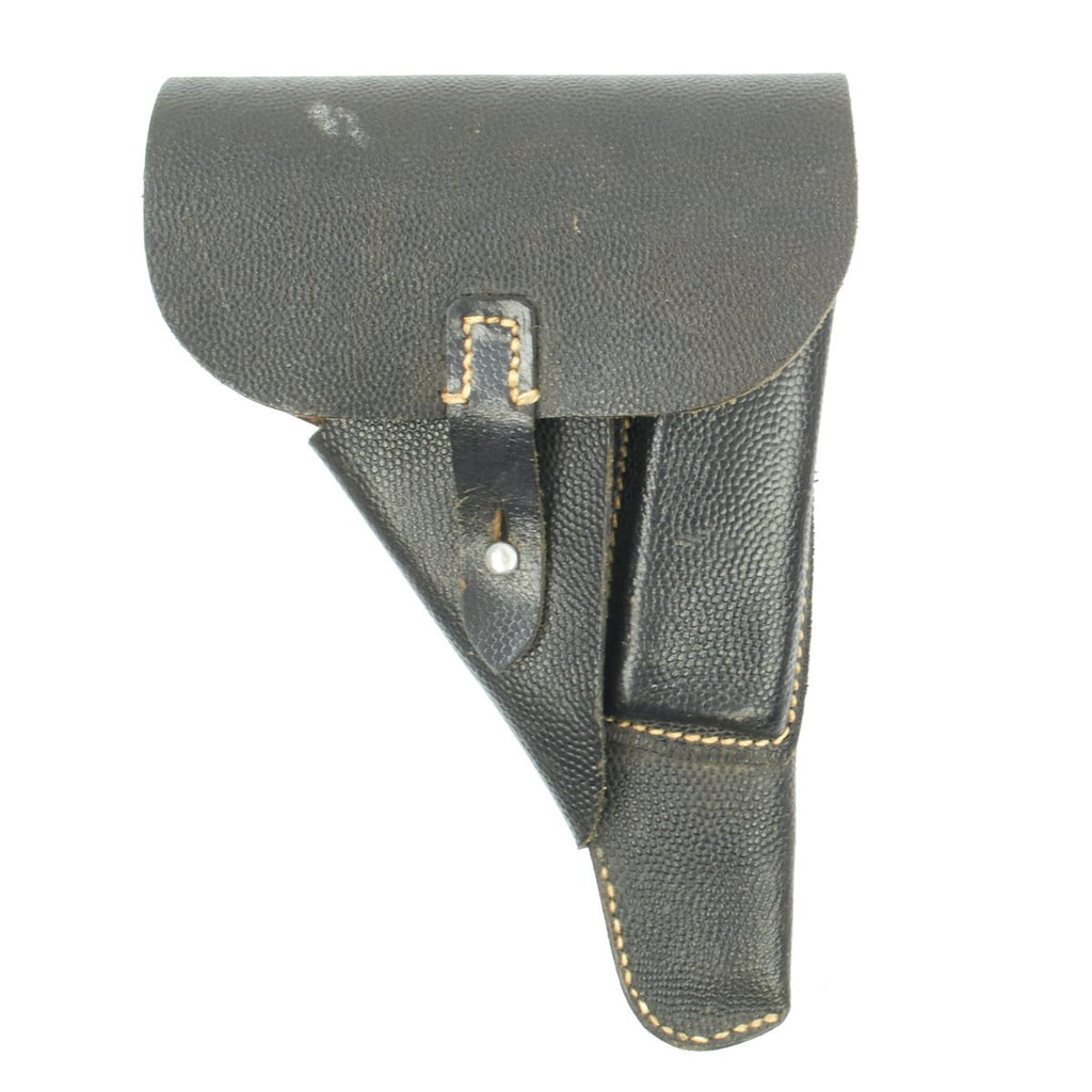 Original German WWII SS-Marked Walther P38 Black Pebble Grain Softshell Holster - Dated 1941 Original Items