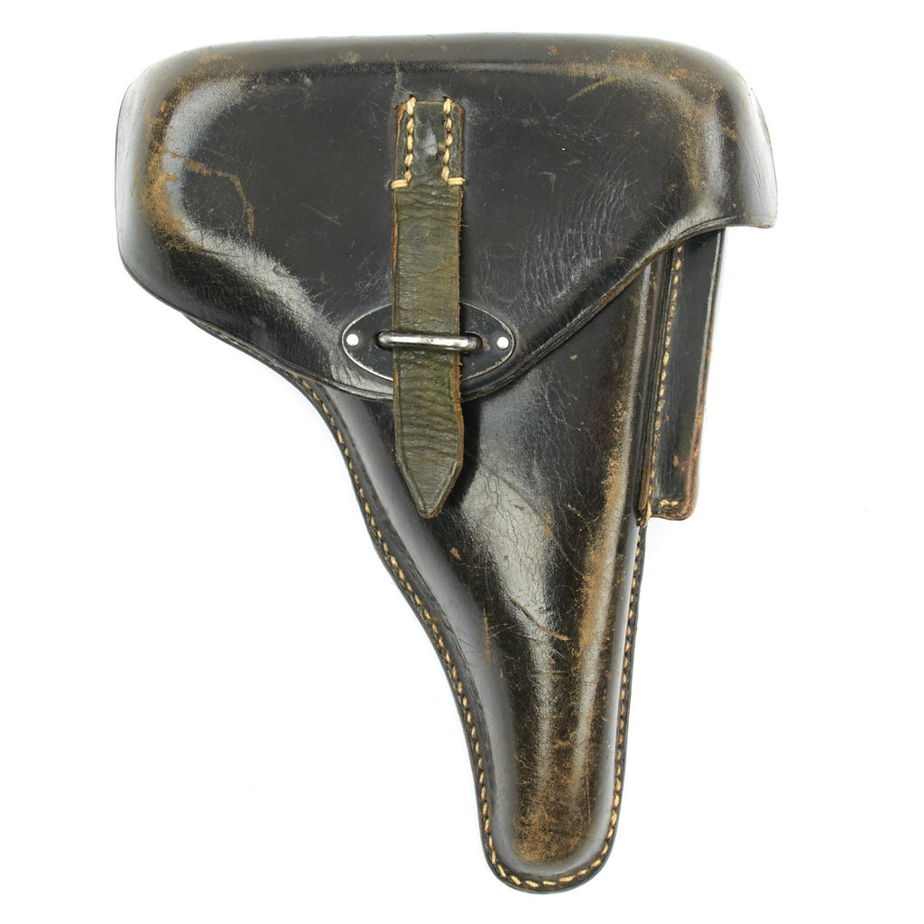 Original German WWII Walther P38 Black Hardshell Holster by Carl Weiss - Dated 1941 Original Items
