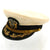 Original U.S. WWII Navy Commander White Peaked Visor Cap by Bancroft - Size 7 Original Items