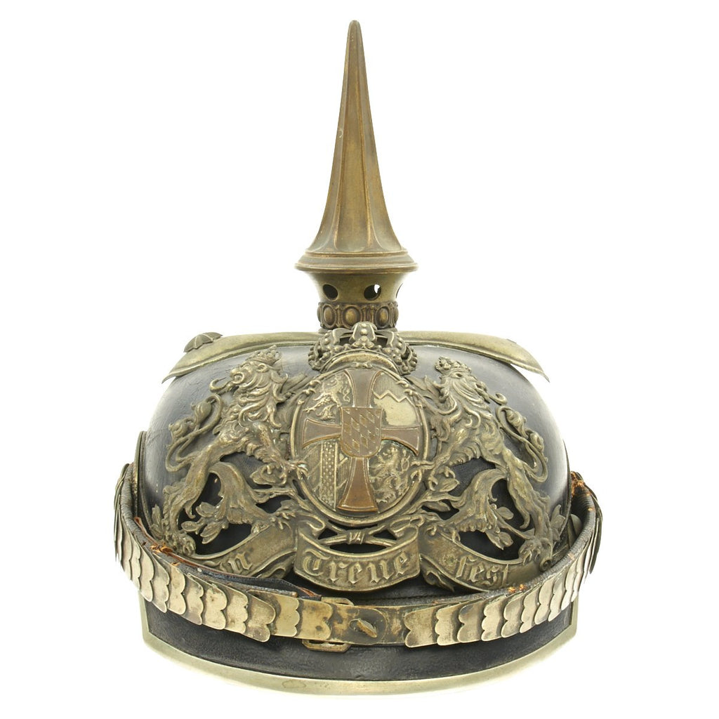 Original German WWI Bavarian Model 1886 Infantry Officer Pickelhaube Original Items