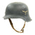 Original German WWII M42 Single Decal Luftwaffe Helmet - ET64 Original Items