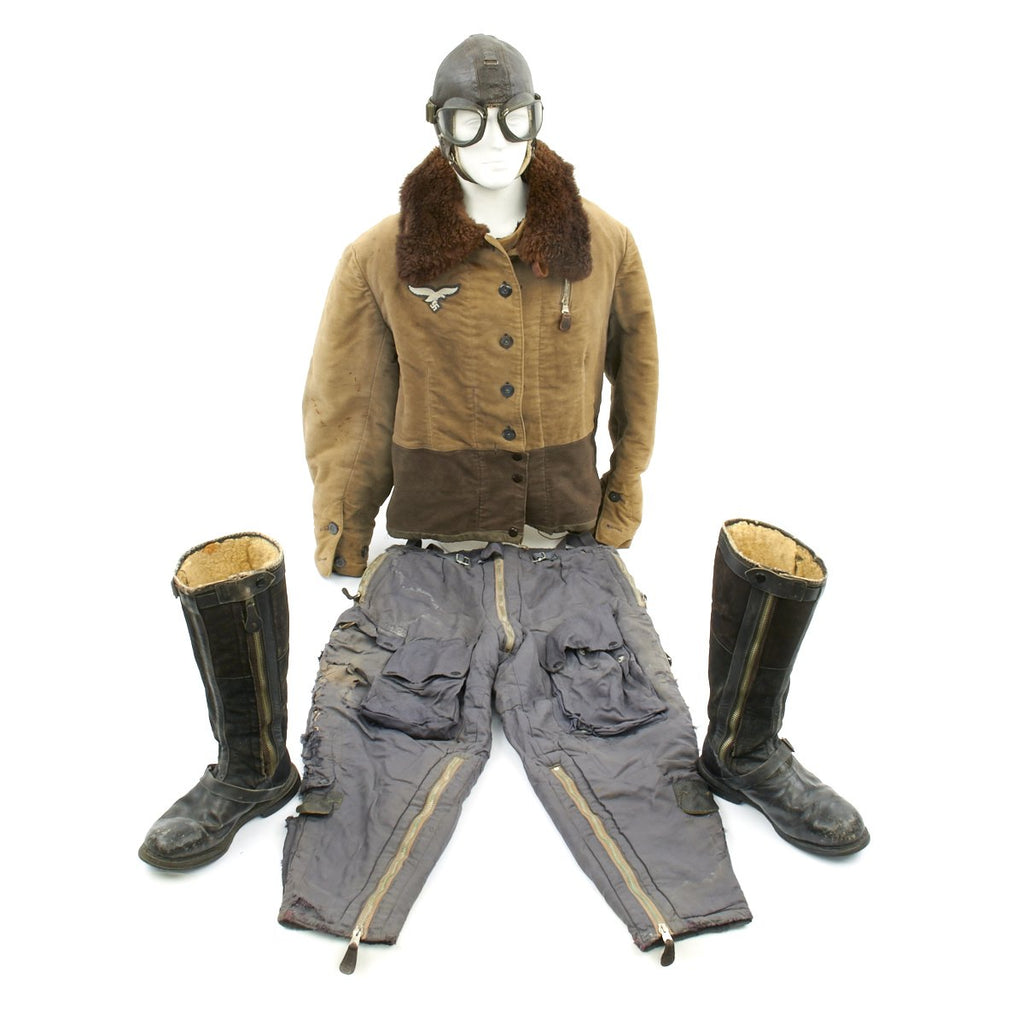 Original German WWII Luftwaffe Pilot Winter Flying Uniform Set with 1936 Dated Jacket Original Items