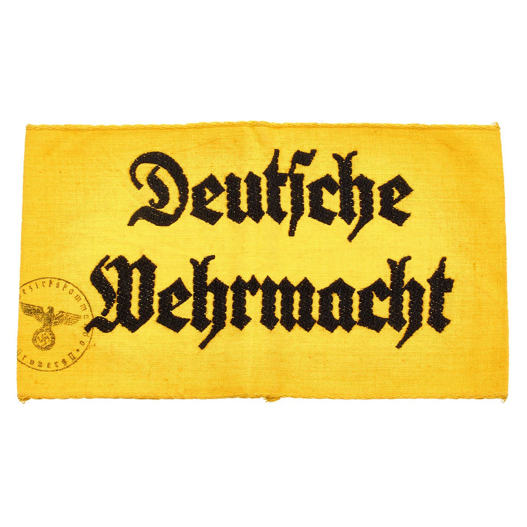 Original German WWII Deutsche Wehrmacht Armband with Nürnberg Military District HQ Stamp Original Items