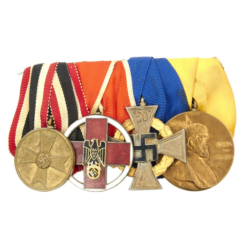 Original German WWII Ribbon Bar with 50 Year-Faithful Service Decoration Original Items