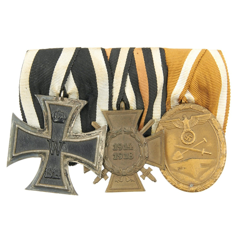 Original German WWI Iron Cross 2nd Class Medal Bar - 3 Awards Original Items