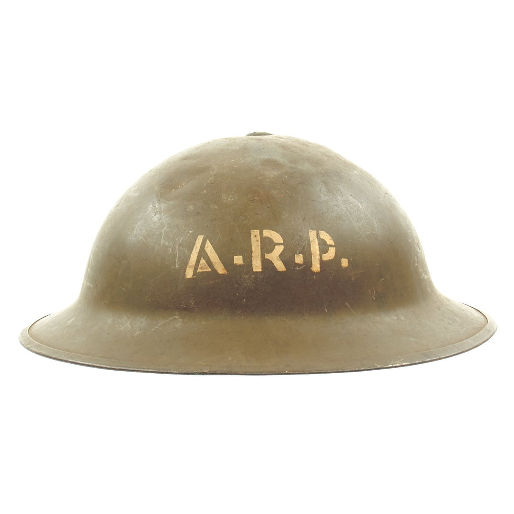 Original British WWII Air Raid Precautions A.R.P. Brodie Helmet by General Steel Wares of Toronto - dated 1942 Original Items