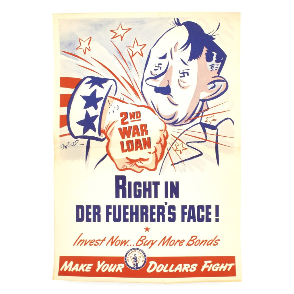 Original U.S. WWII Right in Der Fuehrer's Face Propaganda Poster Original Items