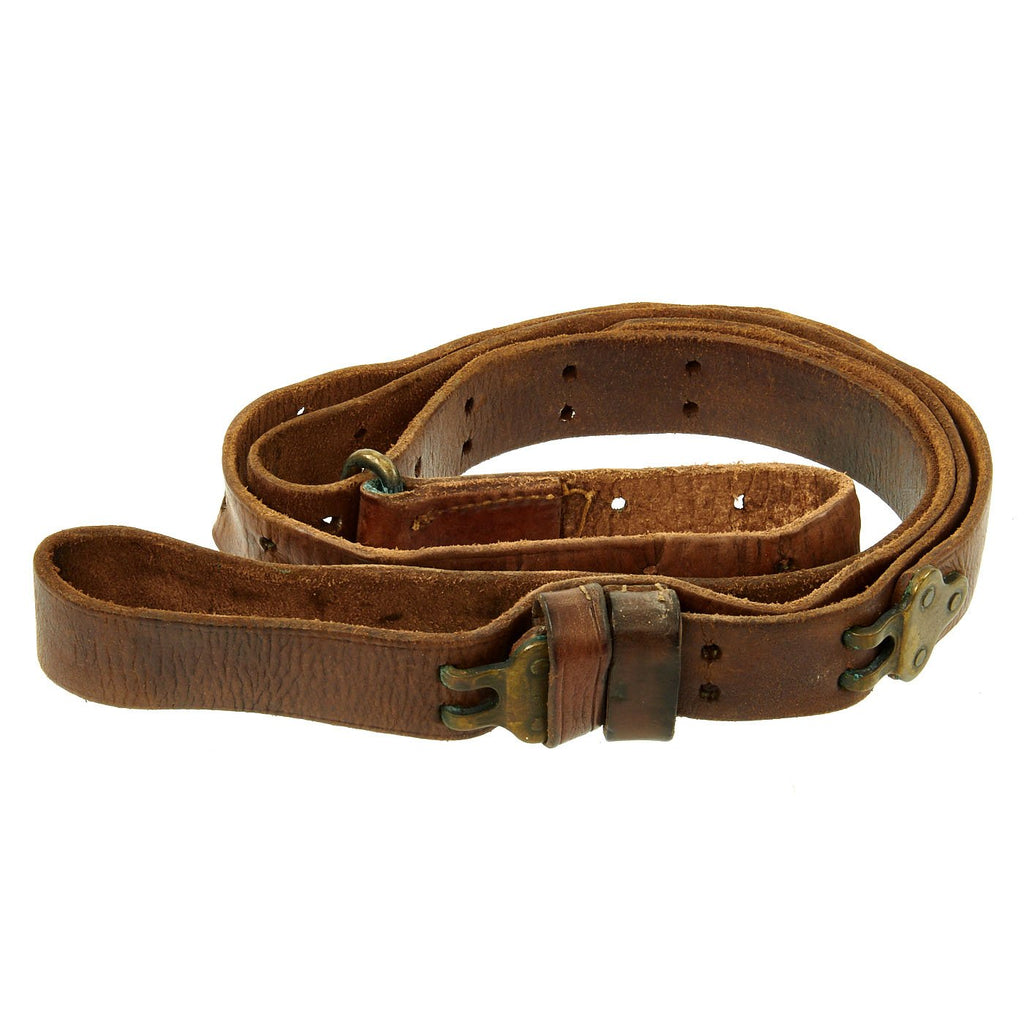 Original U.S. WWII 1942-dated M1907 Pattern Leather Sling with Brass Fittings by BOYT Original Items