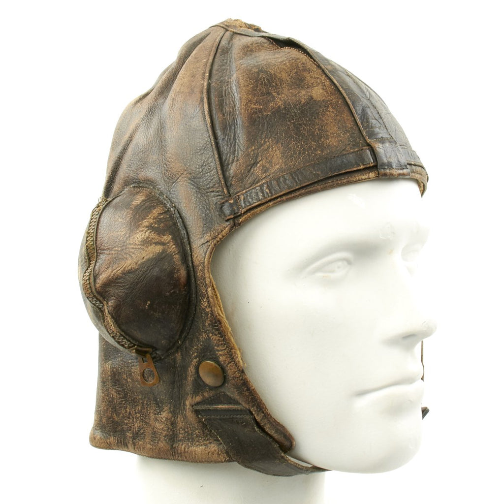 Original WWII Royal Australian Air Force RAAF 1943 Dated The B Leather Flying Helmet Original Items