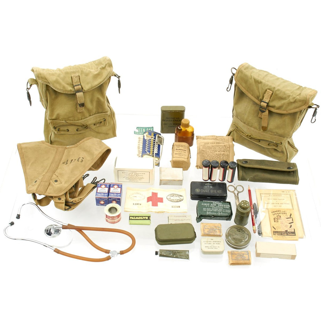 Original U.S. WWII NCO First Aid Medical Kit - Dual Pouch