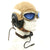 Original U.S. WWII Army Air Force Aviator Flight Helmet Set - AN6530 Blue Goggles, AN-H-15 Helmet, T-3O-V Throat Mic and ANB H-1 Receivers Original Items